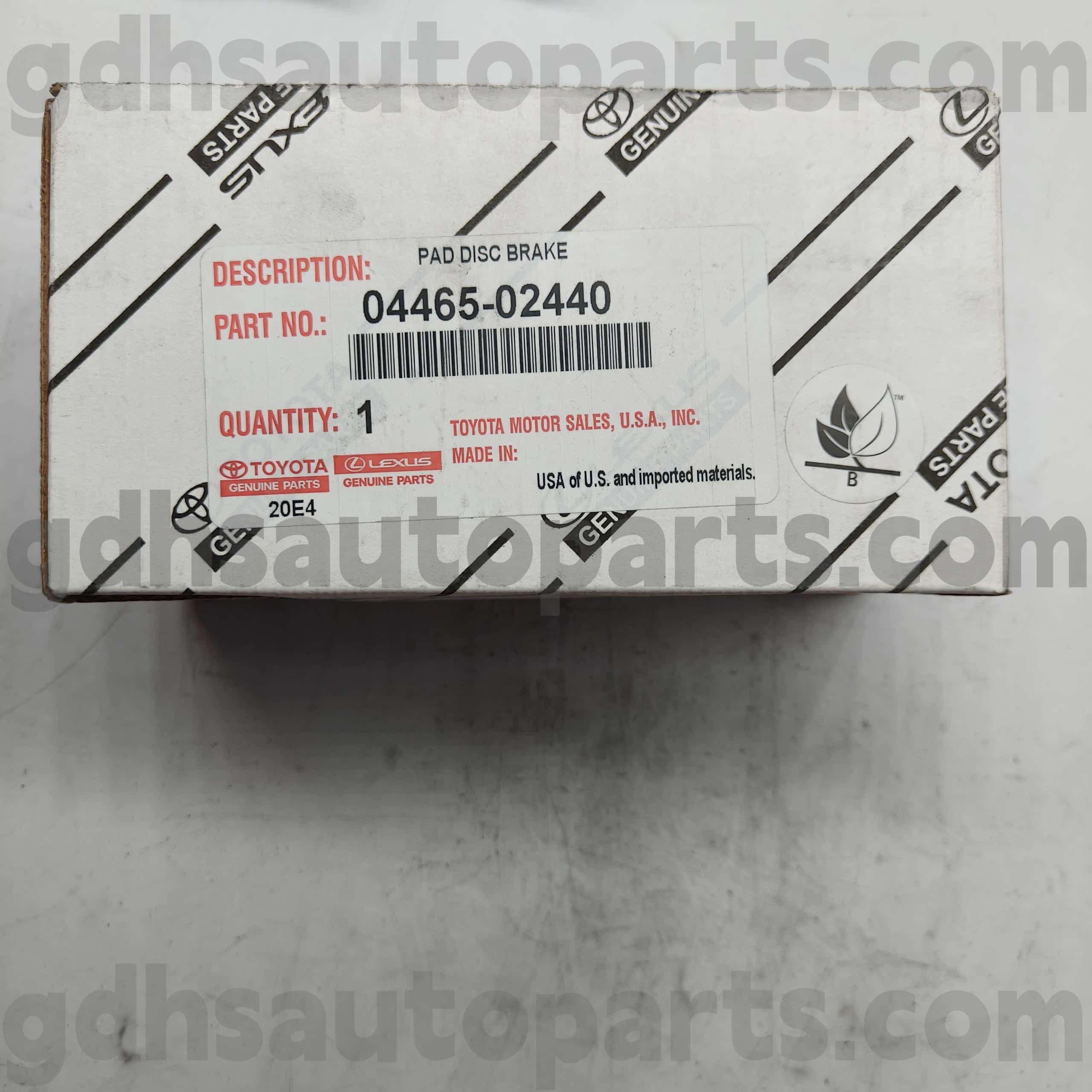 04465-02440 ພາກສ່ວນຂອງ Toyota Genuine pads ສໍາລັບ Sequoia, tundra chassis no. usk65