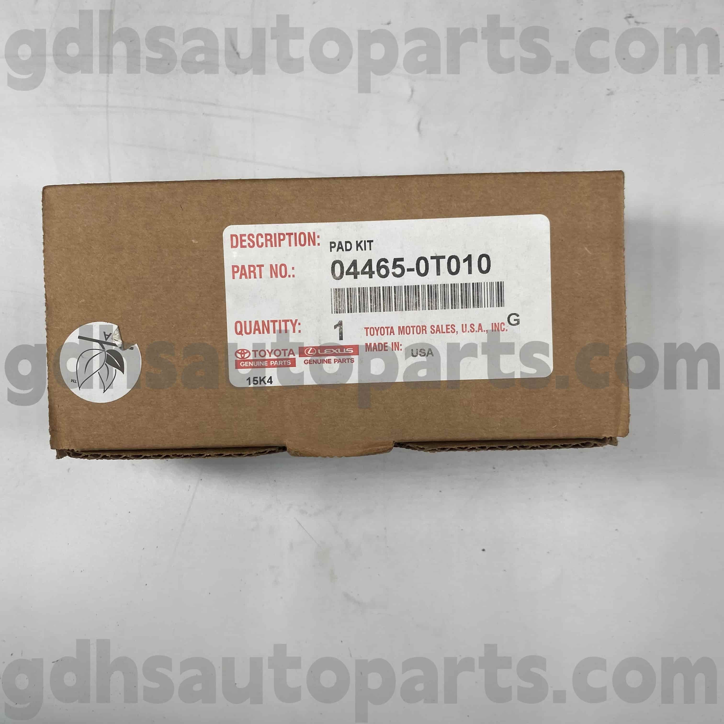 04465-0t010 ຊິ້ນສ່ວນຂອງ Toyota Presuine Pads Pads ສໍາລັບ Venza Chassis NO. AGV1 # GGV1 #