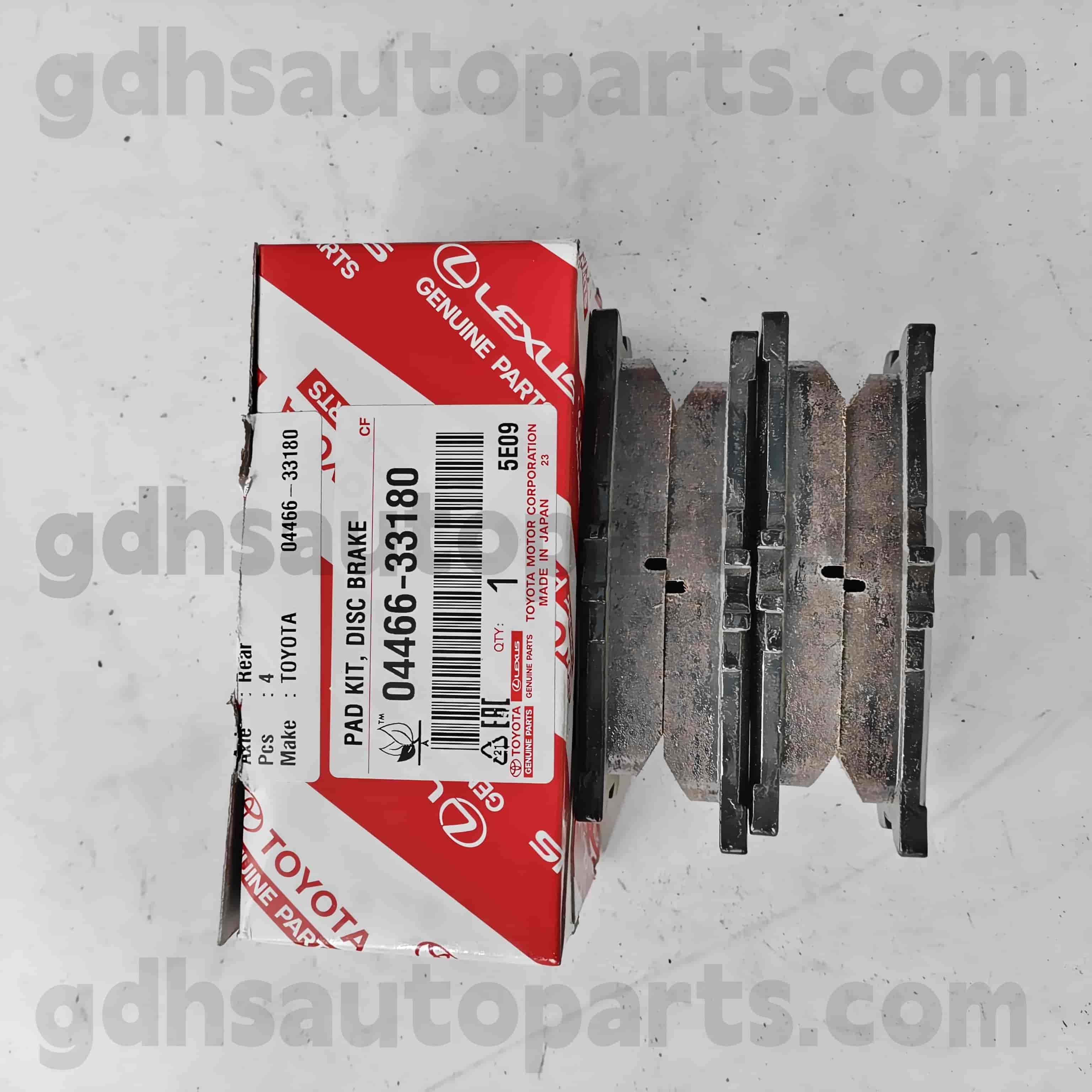 04466-33180 ພາກສ່ວນຂອງ Toyota ແມ່ນພາກສ່ວນ toyota pad brake ຫລັງ pad ສໍາລັບການ camry, lexus el240 / 350 chassis no. Ahv40..JPP