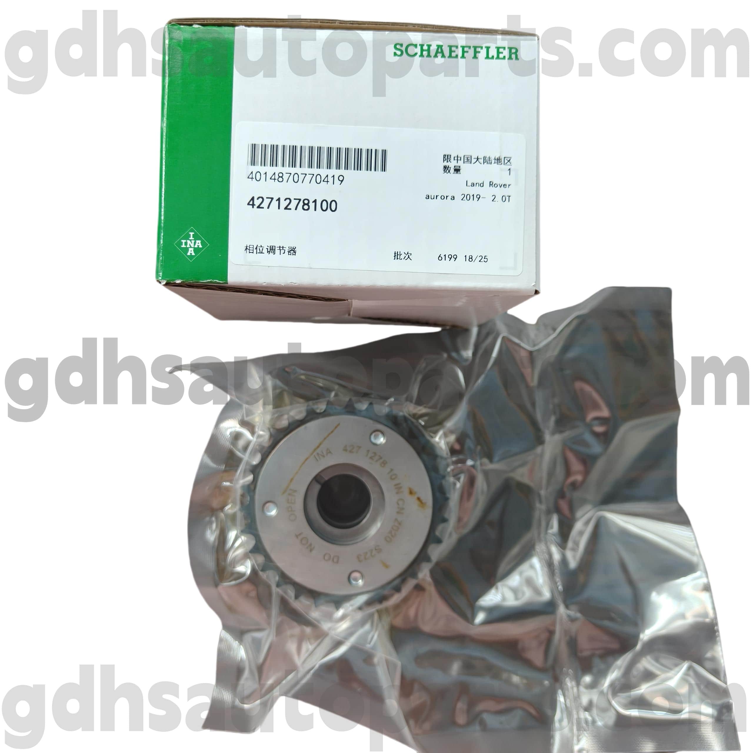 4271278100 SchaEffler Ina Camshaft Timing Sprocket ສໍາລັບ Rover Verel Verel, Land Rover Discovering 4, Range Rover Sports OE ບໍ່. lr142279